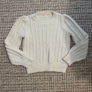 Crewcuts 100% Cotton Perfect Summer Sweater in creamy white